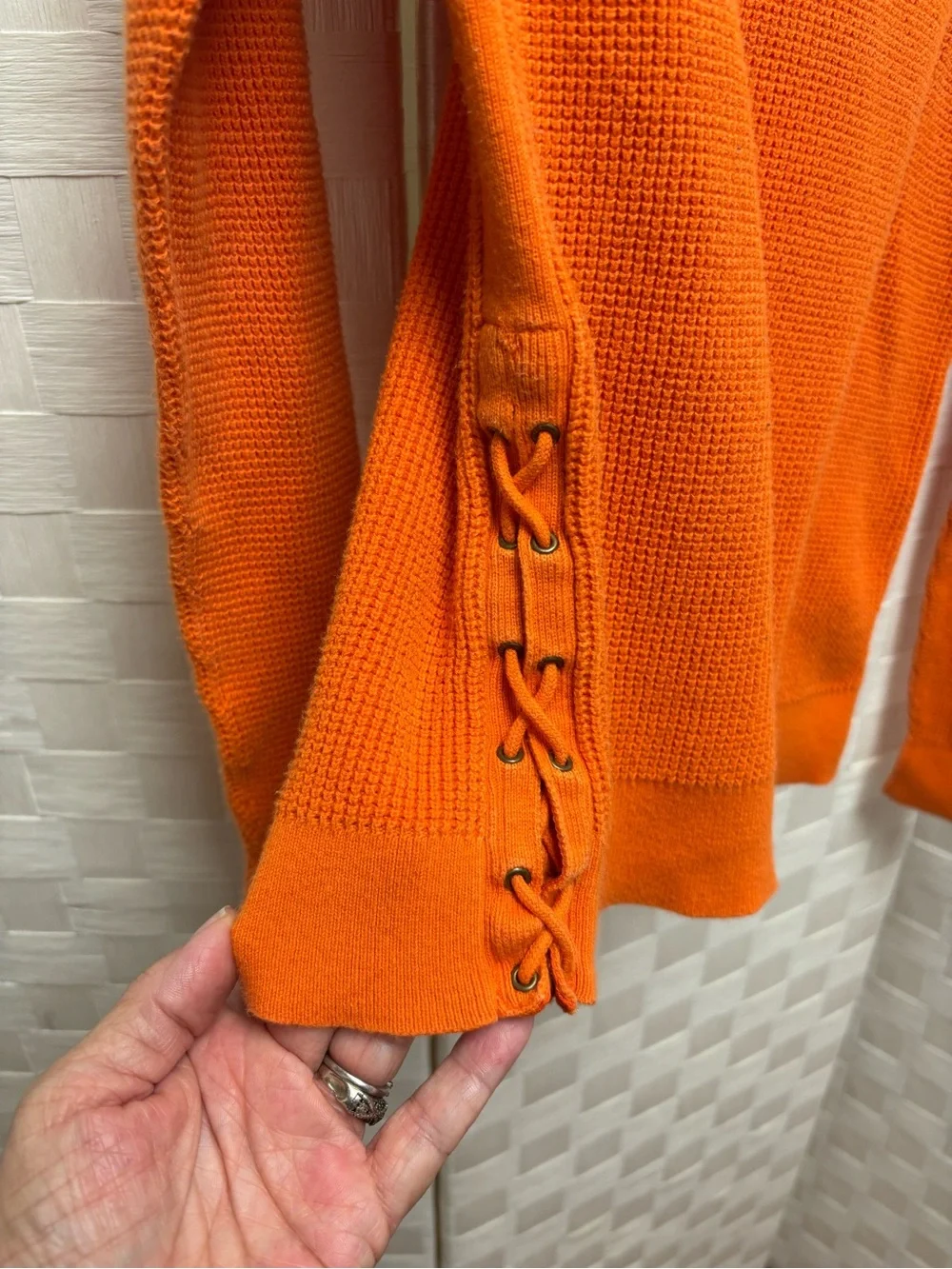 Lauren Jeans Co. Orange Knit Crewneck Sweater - Women Small
